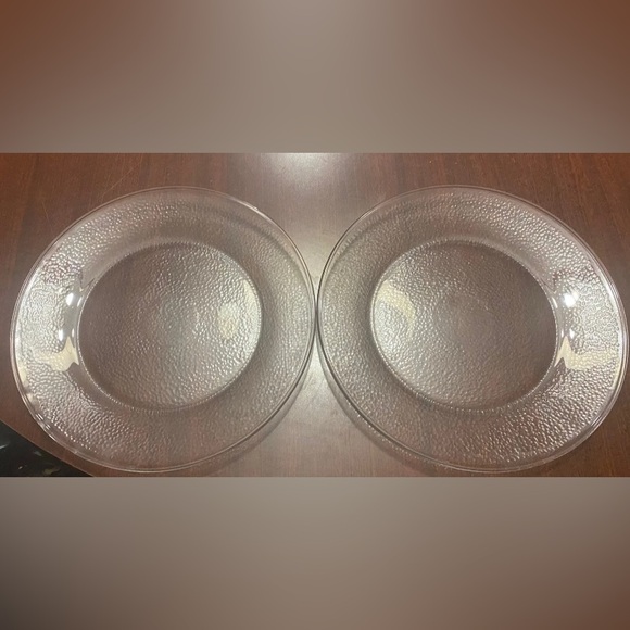 Vintage Pebble Textured Glass Dinner Plates - Set Of 2 - Picture 1 of 6
